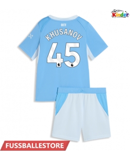 Günstige Manchester City Abdukodir Khusanov #45 Heimtrikotsatz Kinder 2026-27 Kurzarm (+ Kurze Hosen)